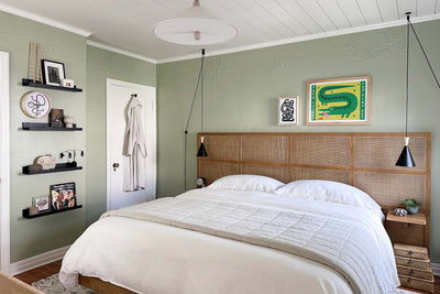 How a Fresh Paint Color Made This Green Bedroom Design Shine